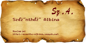 Szánthó Albina névjegykártya